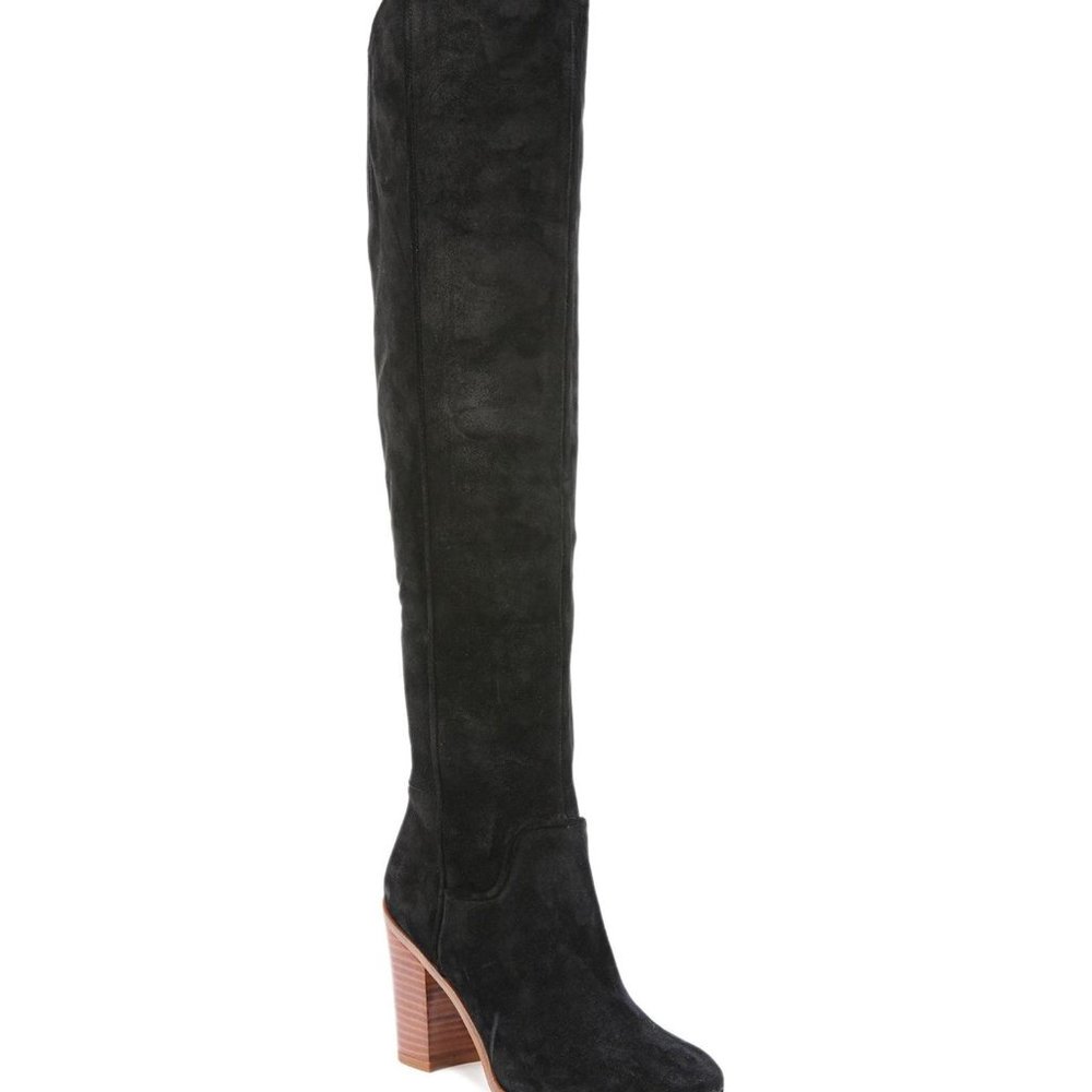 Franco Sarto 'Faye' Over the Knee Black Suede Boot
